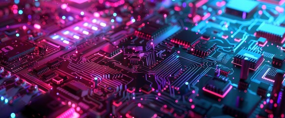 Obraz premium Technology Abstract, Ai Algorithm Circuits, Technology Abstract Background