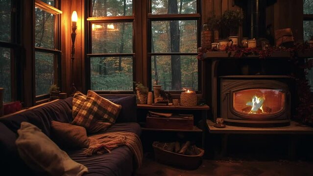 Coziness in the house during the rain