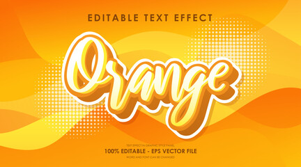 Editable Orange 3D Text Effect