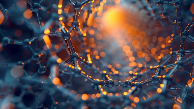 Carbon nanotube image showcases complex patterns, highlighting its tech potential.