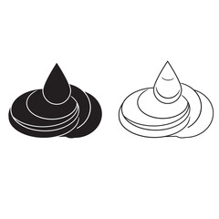 Fototapeta premium creamy swirl set. Whipped cream, mousse. Strawberry, chocolate, vanilla and caramel cream. Dessert illustration in cartoon flat style. Food icons. Vector