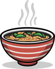 Japanese Ramen cartoon vector illustration isolated. ZIP file contains EPS, JPEG and PNG formats.
