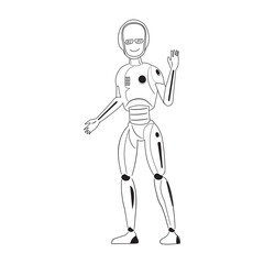 robot technology character artificial machine icons set linear.3d Vector Robot chatbot, AI in science and business, Technology and engineering concept.