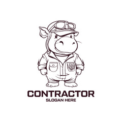 Contractor bear logo vector illustration