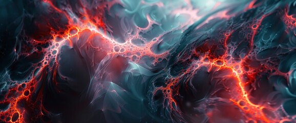 Fototapeta premium Technology Abstract, Ai Fractal Patterns, Technology Abstract Background