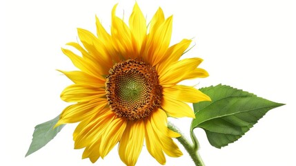Obraz premium Single sunflower illustration isolated on white