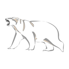 Polar bear minimalistic cartoon style character. Simple icon. Flat style element for graphic design isolated on white background