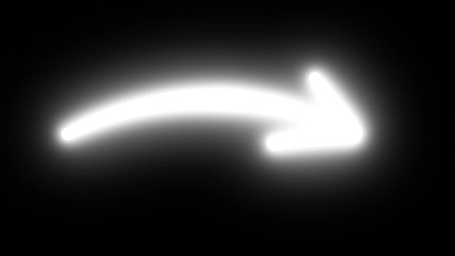Looped animation of neon  arrows on a transparent background. Alpha channel	