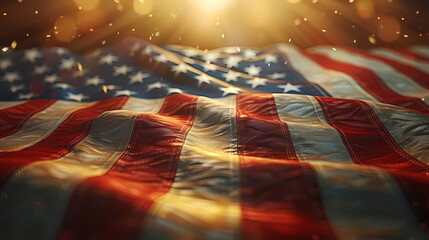 Animated illustration of American flag for background