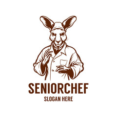 Rabbit chef logo vector illustration