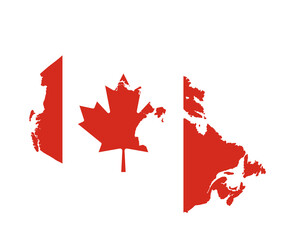 Canada map in national flag colors. Map illustration of one of the most beautiful country in the world.	