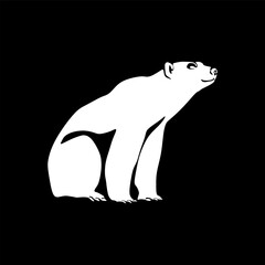 Polar bear silhouette. Simple icon. Flat style element for graphic design.