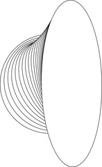 Oval white frame overlapping for badges, logo, label, banner