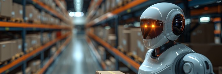 Fototapeta premium Future-driven warehouse robotics: optimizing processes
