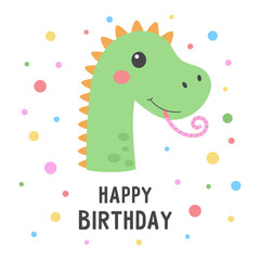 birthday card with dinosaur