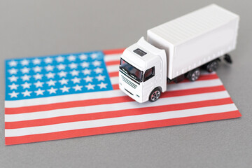 Shipping and Delivery in the USA, 3D rendering isolated on white background
