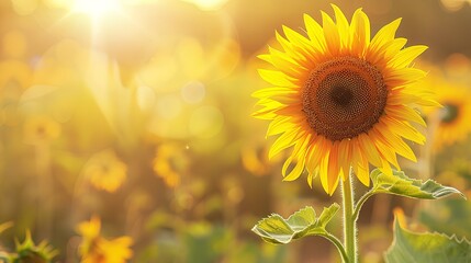 sunflower field in summer