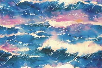 Fototapeta premium Modern Boho Watercolor Striped Wallpaper Design