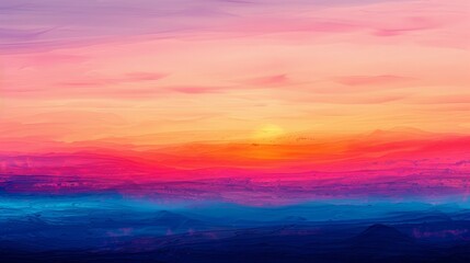 Fototapeta premium A stunning digital artwork showcasing the vibrant colors of an April sunset, with hues of orange, pink, and purple blending seamlessly across the horizon