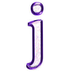 Ice symbol in a purple frame. letter j