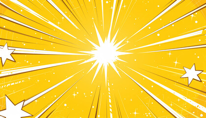 Fototapeta premium yellow sky with sun , half vintage comic book pattern, pop art background 