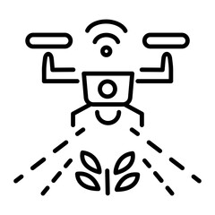 Here’s a linear icon depicting smart irrigation 