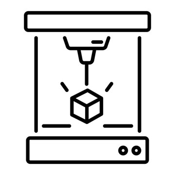Get this line style icon of a 3d printer 