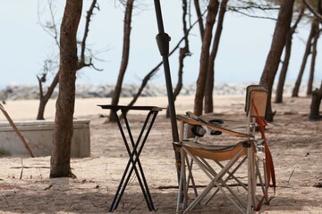 beach chair on the beach