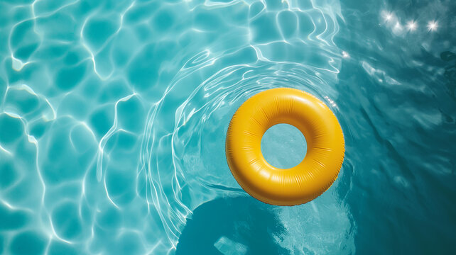 flotador en piscina, agua, verano 