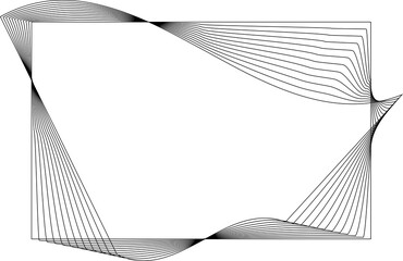Rectangle frame emblem dynamic line blending. Technology creative