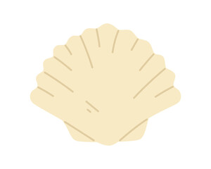 Seashell in a flat style isolated on a white background.