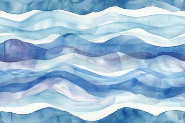 Obraz premium Modern Boho Watercolor Wallpaper Design Featuring Abstract Linear Patterns, Thin Stripes, and a Textured, Ombre Effect