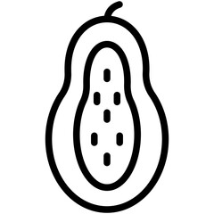 papaya line icon