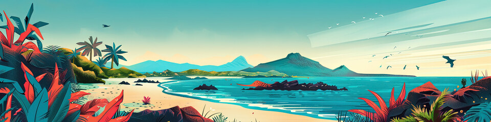 Island Odyssey - Galápagos Archipelago Illustration