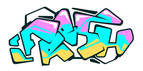 Fresh word graffiti text font sticker
