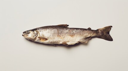 Fototapeta premium Minimalist Culinary Poster of a Perfectly Grilled Fish Emphasizing Pure Ingredients
