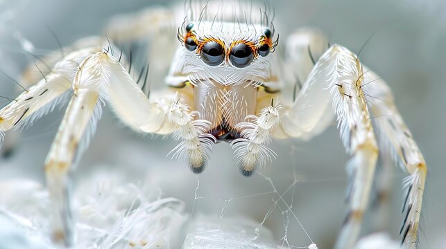 endearing spider perched on pristine white adorable closeup animal photography