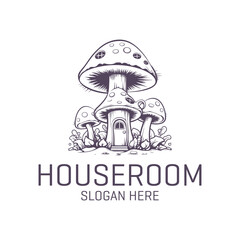 Mushroom home logo vector illustration