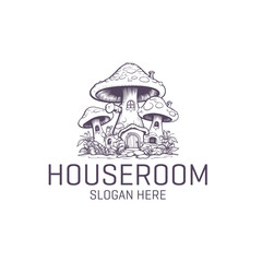 Mushroom home logo vector illustration