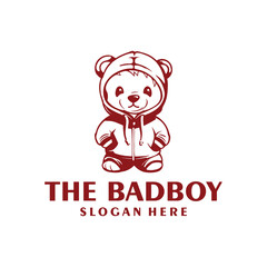 Cute panda logo vector illustration