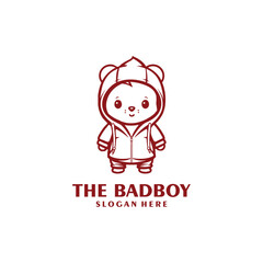 Cute panda logo vector illustration