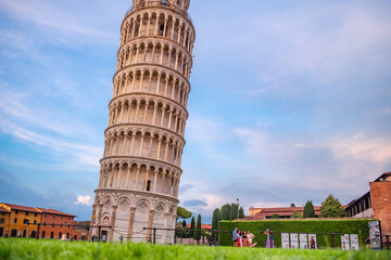 Pisa Cathedral and the Leaning Tower in Pisa, Italy.