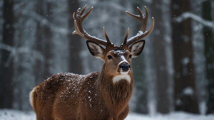 Elk in the Snow