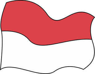 Abstract Indonesian Flag Illustration