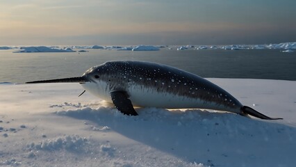 Fototapeta premium Narwhal Whales' Songs in the Arctic