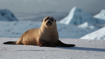 Naklejka premium island sea lion