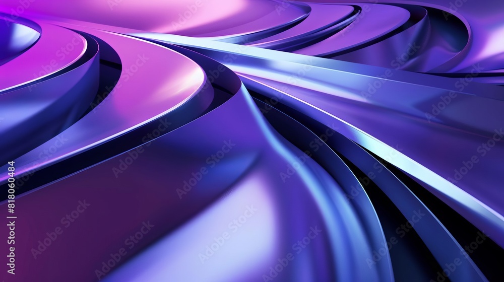 Poster futuristic abstract 3d design with mesmerizing purple and blue geometric shapes creating depth and m
