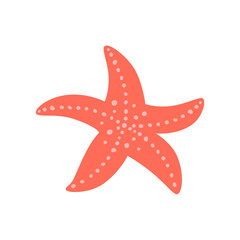 A starfish with spots isolated on a white background.