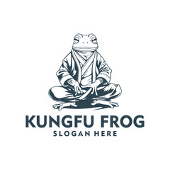 Kungfu frog logo vector illustration