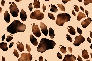 dushhod dogs footprint Brown seamless